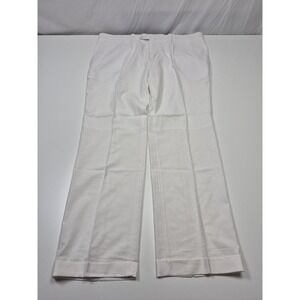 VTG Giorgio Inserti Dress Pants Mens 44x33 White Linen Flat Front NWT Summer